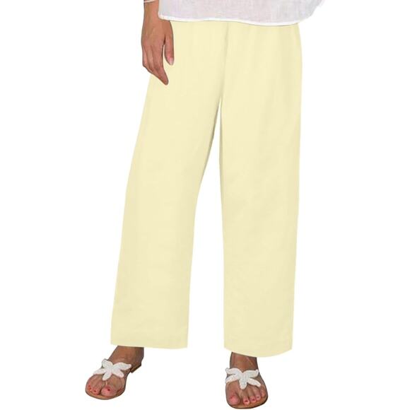 NWT ~ Women's Plus Size Buttercream Yellow Casual Summer Pants ~ 5X / 2X - Picture 1 of 2